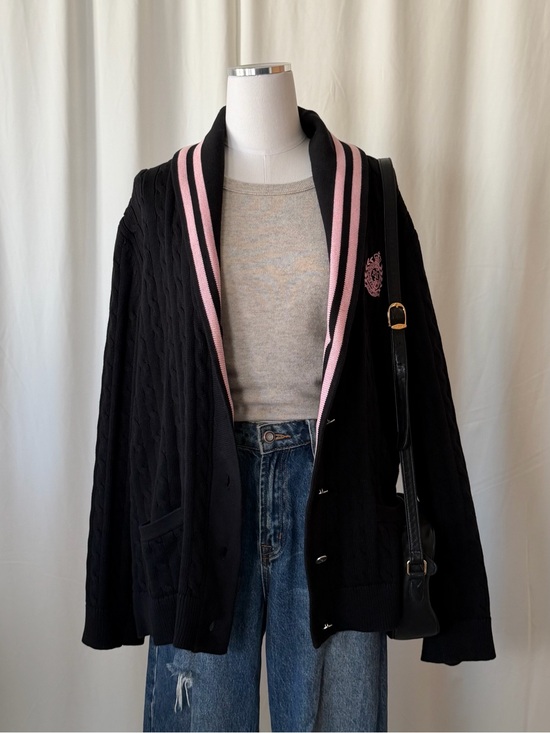Lauren Ralph Lauren Sweaters - Lauren Ralph Lauren Black Cable Knit Cardigan Sweater 3X.